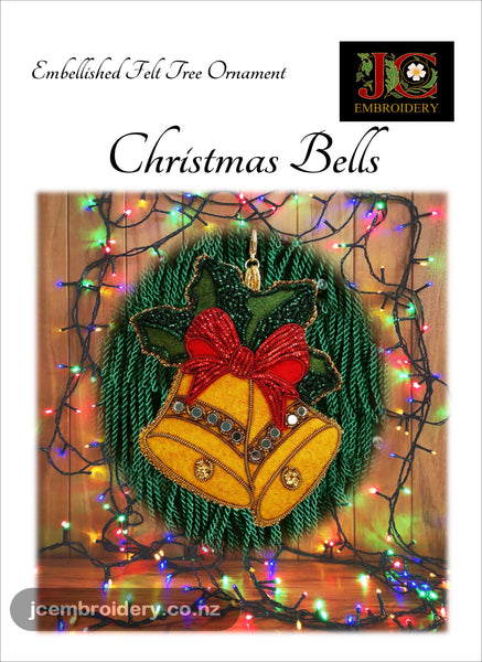 Embellished Felt Ornament - Christmas Bells