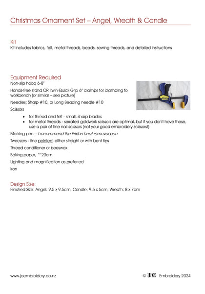 Tree Ornaments - Coloured Metal Embroidery