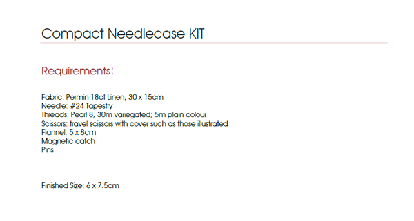Compact Travel Needlecase - pattern