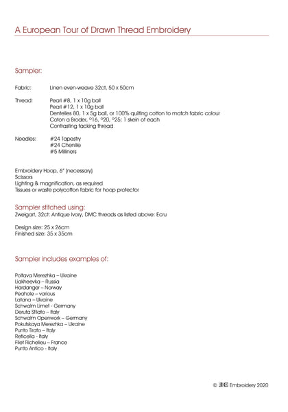 A European Tour of Drawn Thread Techniques