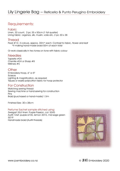 Reticella Florals – Lily Lingerie Bag