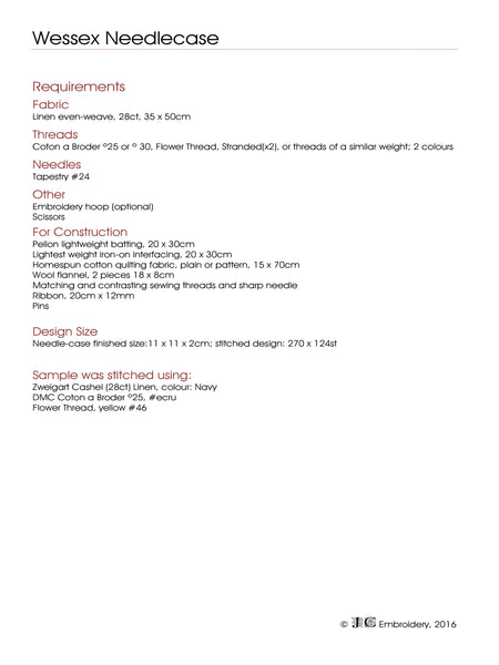 Wessex Stitchery Needle Case