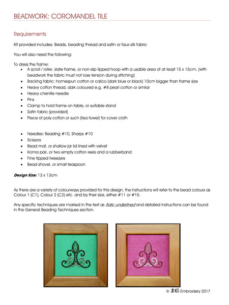 Coromandel Beaded Tile Kit