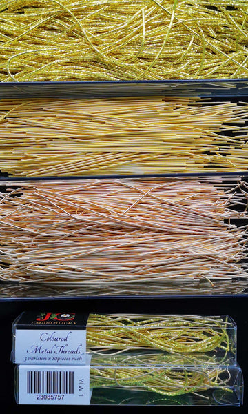 Coloured Metal Threads - Textures