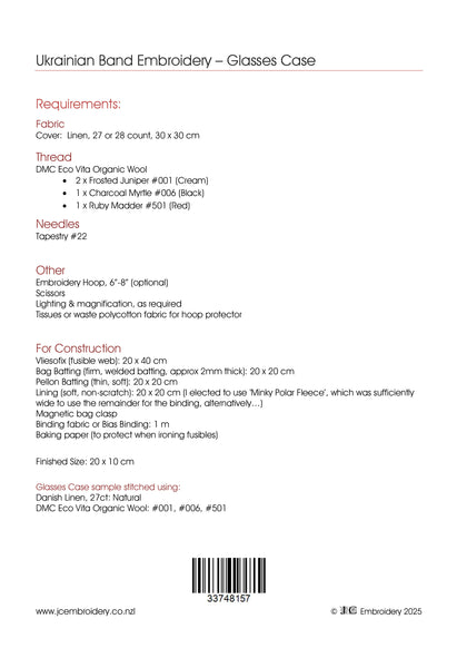 Ukrainian Band Embroidery - Glasses Case