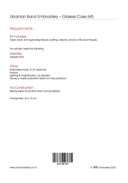 Ukrainian Band Embroidery - Glasses Case
