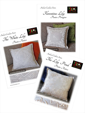 Buy all THREE Italian Embroidery Lily Cushions and SAVE!