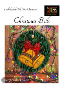 Embellished Felt Ornament - Christmas Bells