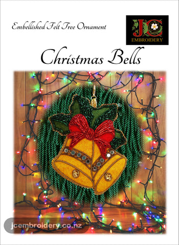 Embellished Felt Ornament - Christmas Bells