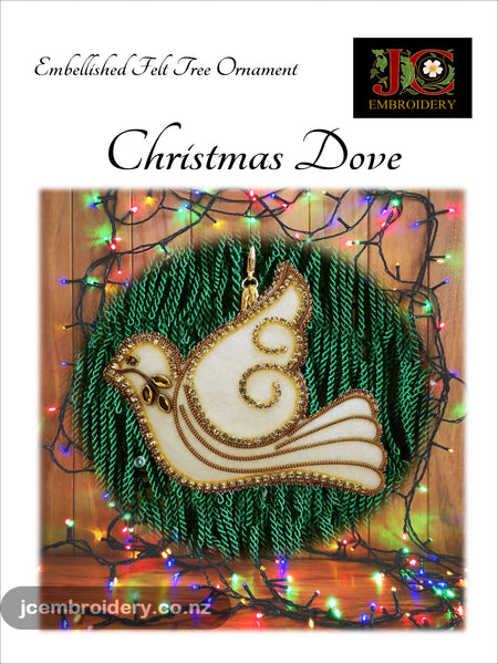 Embellished Felt Ornament - Christmas Dove