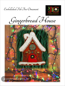 Embellished Felt Ornament - Gingerbread House