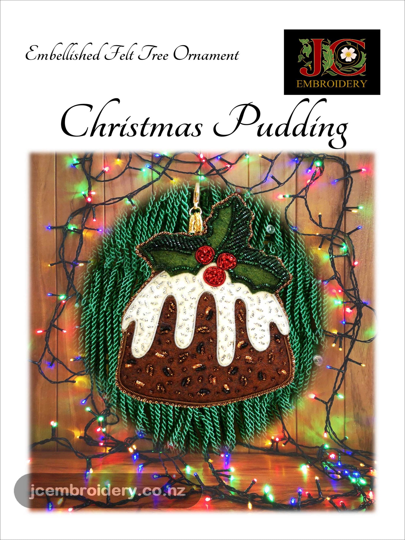 Embellished Felt Ornament - Christmas Pudding