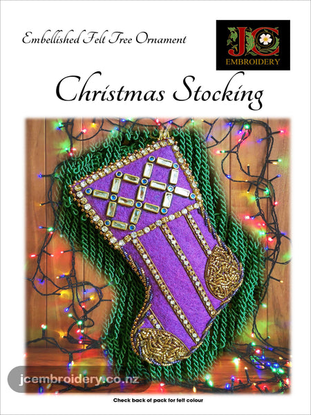 Embellished Felt Ornament - Christmas Stocking