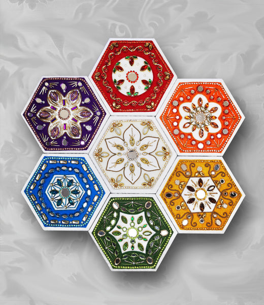 Rainbow Mandala - Embellished Metal Embroidery