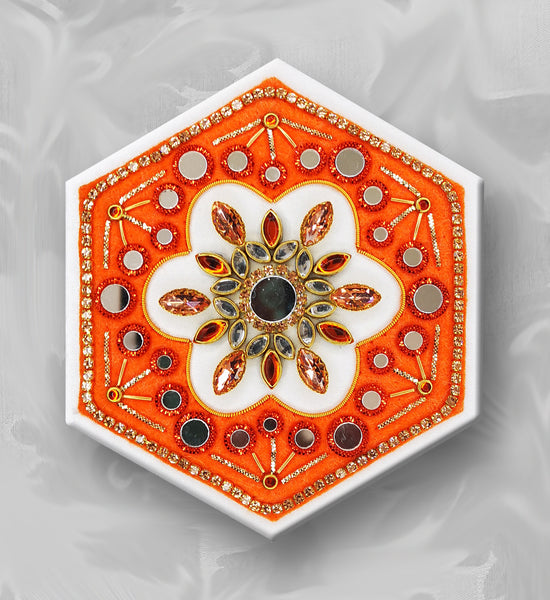 Rainbow Mandala - Embellished Metal Embroidery