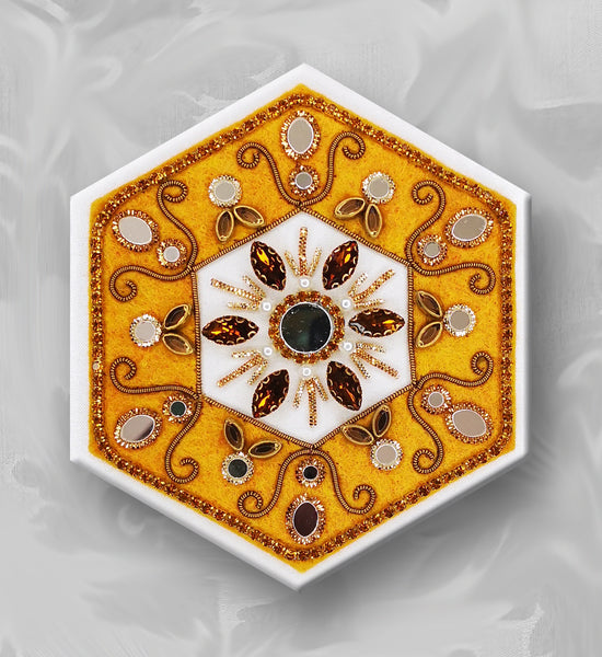 Rainbow Mandala - Embellished Metal Embroidery
