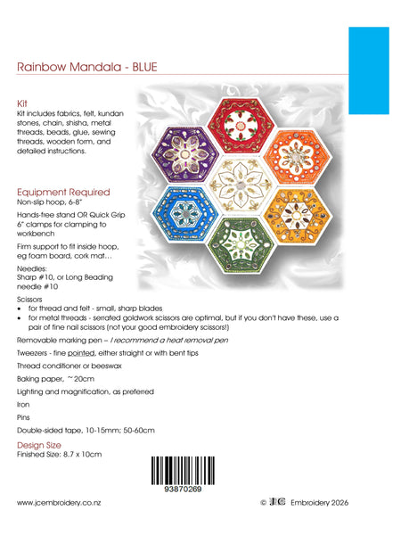 Rainbow Mandala - Embellished Metal Embroidery
