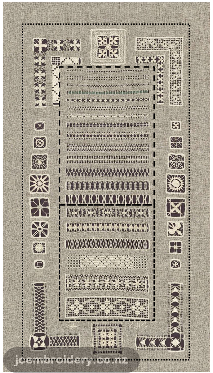 Drawn Thread Sampler Part 1 JC Embroidery NZ