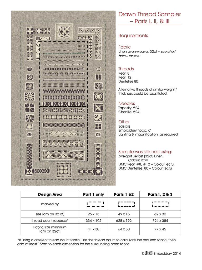 Drawn Thread Sampler - Part 1 – JC Embroidery NZ