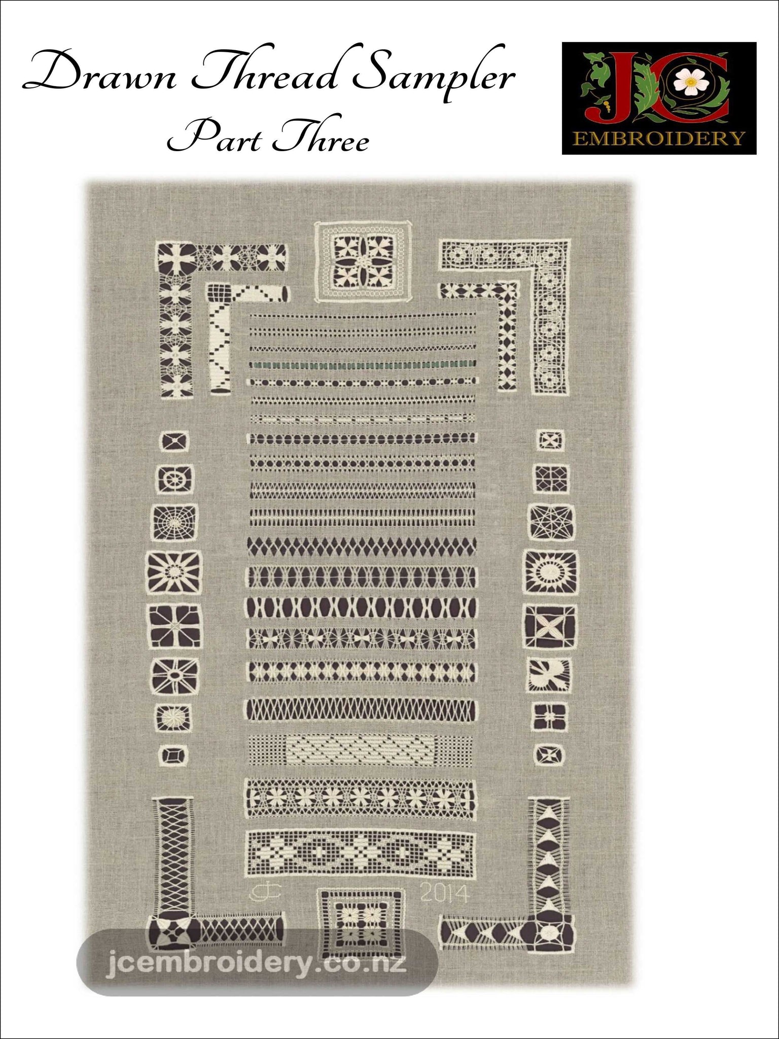 Drawn Thread Sampler – Part 3 – JC Embroidery NZ