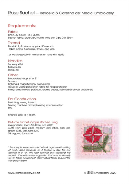 Reticella Florals – Rose Sachet