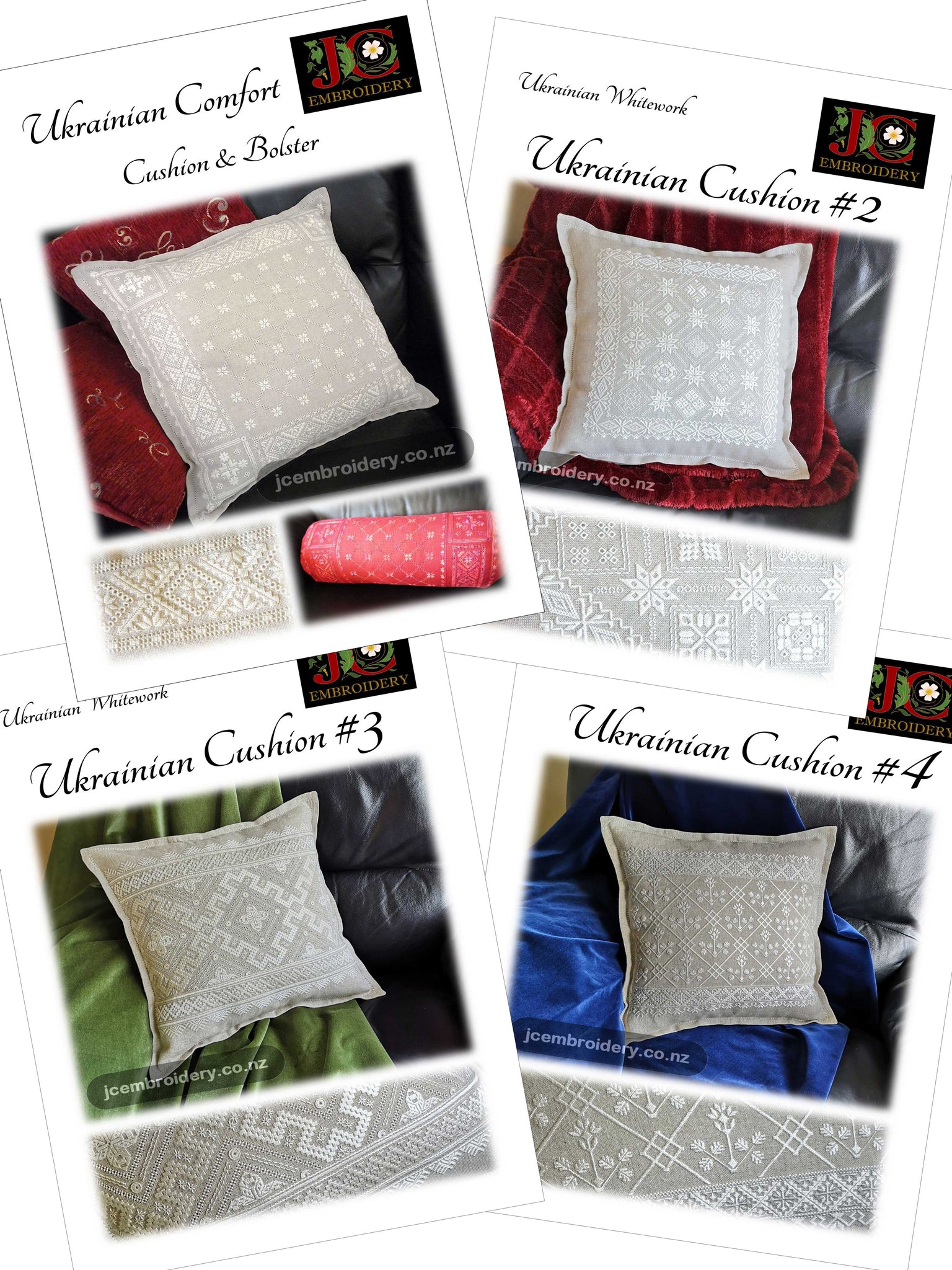 Buy all FOUR Ukrainian Cushion booklets for the price of THREE!