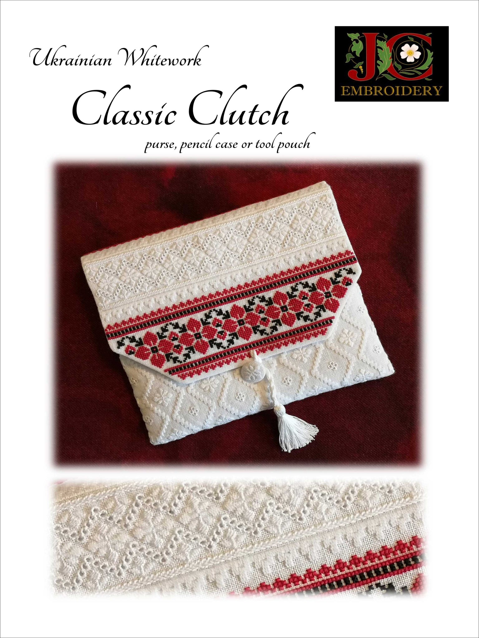 Classic Clutch - Ukrainian Whitework