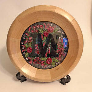 Small Round Wooden Frame with glass insert (SML-g)